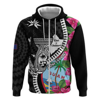 Biba Guam Liberation Day Zip Hoodie Tano y Chamoru Latte Stone Black