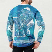 Kuri Dog Waka New Zealand Matariki Button Sweatshirt Ocean Sharks Maori Tattoo LT14 - Polynesian Pride