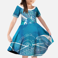 Kuri Dog Waka New Zealand Matariki Family Matching Mermaid Dress and Hawaiian Shirt Ocean Sharks Maori Tattoo
