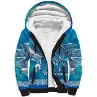 Kuri Dog Waka New Zealand Matariki Sherpa Hoodie Ocean Sharks Maori Tattoo