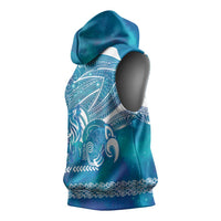 Kuri Dog Waka New Zealand Matariki Sleeveless Hoodie Ocean Sharks Maori Tattoo