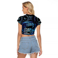 Tuna Eel New Zealand Matariki Raglan Cropped T Shirt He Piko He Taniwha Maori Pattern LT14 - Polynesian Pride