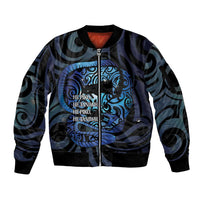 Tuna Eel New Zealand Matariki Sleeve Zip Bomber Jacket He Piko He Taniwha Maori Pattern LT14 Unisex Purple - Polynesian Pride