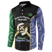 Personalised South Sea Islanders National Recognition Day Button Sweatshirt Australia Aboriginal Vanuatu Pig Tusk LT14 - Polynesian Pride