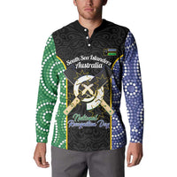 Personalised South Sea Islanders National Recognition Day Button Sweatshirt Australia Aboriginal Vanuatu Pig Tusk LT14 - Polynesian Pride