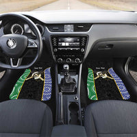 Personalised South Sea Islanders National Recognition Day Car Mats Australia Aboriginal Vanuatu Pig Tusk LT14 Set 2pcs - Front Black - Polynesian Pride