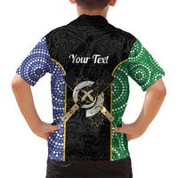 Personalised South Sea Islanders National Recognition Day Family Matching Off Shoulder Maxi Dress and Hawaiian Shirt Australia Aboriginal Vanuatu Pig Tusk
