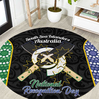 Personalised South Sea Islanders National Recognition Day Round Carpet Australia Aboriginal Vanuatu Pig Tusk