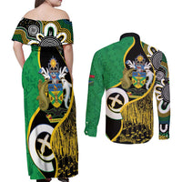 Australian South Sea Islanders National Recognition Day Couples Matching Off Shoulder Maxi Dress and Long Sleeve Button Shirt Solomon Islands And Vanuatu Culture
