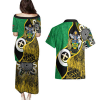 Australian South Sea Islanders National Recognition Day Couples Matching Puletasi and Hawaiian Shirt Solomon Islands And Vanuatu Culture