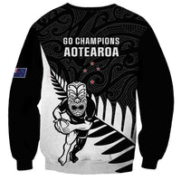 New Zealand Silver Fern Rugby Sweatshirt All Black Go Champions Maori Pattern LT14