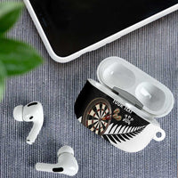 Personalised New Zealand Darts AirPods Case Silver Fern Aotearoa Maori Pattern LT14 - Polynesian Pride
