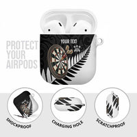 Personalised New Zealand Darts AirPods Case Silver Fern Aotearoa Maori Pattern LT14 - Polynesian Pride