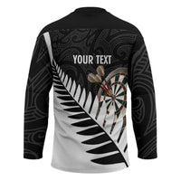 Personalised New Zealand Darts Hockey Jersey Silver Fern Aotearoa Maori Pattern LT14 - Polynesian Pride