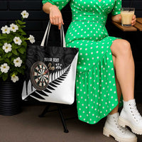 Personalised New Zealand Darts Tote Bag Silver Fern Aotearoa Maori Pattern - Polynesian Pride