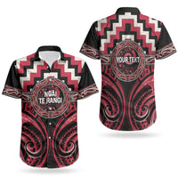 Aotearoa Ngai Te Rangi Personalised Couples Matching Off Shoulder Short Dress and Hawaiian Shirt Maori Iwi Poutama Puhoro Tattoo LT14 - Polynesian Pride