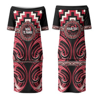 Aotearoa Ngai Te Rangi Personalised Couples Matching Puletasi and Long Sleeve Button Shirt Maori Iwi Poutama Puhoro Tattoo LT14 - Polynesian Pride