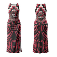 Aotearoa Ngai Te Rangi Personalised Couples Matching Tank Maxi Dress and Long Sleeve Button Shirt Maori Iwi Poutama Puhoro Tattoo LT14 - Polynesian Pride