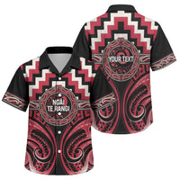 Aotearoa Ngai Te Rangi Personalised Family Matching Summer Maxi Dress and Hawaiian Shirt Maori Iwi Poutama Puhoro Tattoo LT14 Son's Shirt Red - Polynesian Pride