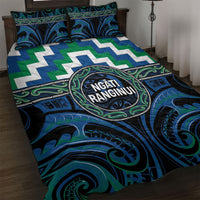 Aotearoa Ngati Ranginui Quilt Bed Set Maori Iwi Poutama Puhoro Tattoo LT14 Green - Polynesian Pride