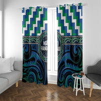 Aotearoa Ngati Ranginui Window Curtain Maori Iwi Poutama Puhoro Tattoo LT14 With Grommets Green - Polynesian Pride