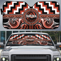 Aotearoa Tapuika Auto Sun Shade Maori Iwi Poutama Puhoro Tattoo LT14 Red - Polynesian Pride