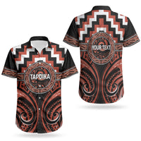 Aotearoa Tapuika Personalised Couples Matching Off Shoulder Short Dress and Hawaiian Shirt Maori Iwi Poutama Puhoro Tattoo LT14 - Polynesian Pride