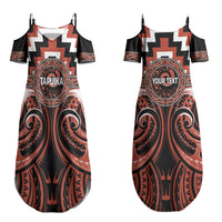 Aotearoa Tapuika Personalised Couples Matching Summer Maxi Dress and Hawaiian Shirt Maori Iwi Poutama Puhoro Tattoo LT14 - Polynesian Pride