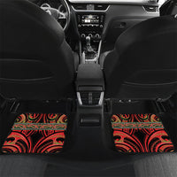 Aotearoa Ngati Maru Personalised Car Mats Maori Iwi Poutama Puhoro Tattoo LT14 Set 2pcs - Back Red - Polynesian Pride