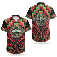 Aotearoa Ngati Maru Personalised Couples Matching Tank Maxi Dress and Hawaiian Shirt Maori Iwi Poutama Puhoro Tattoo LT14 - Polynesian Pride