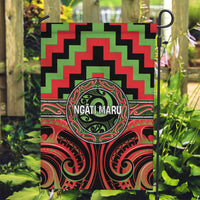 Aotearoa Ngati Maru Garden Flag Maori Iwi Poutama Puhoro Tattoo LT14 Garden Flag Red - Polynesian Pride
