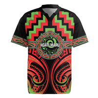 Aotearoa Ngati Maru Personalised Rugby Jersey Maori Iwi Poutama Puhoro Tattoo LT14 Red - Polynesian Pride
