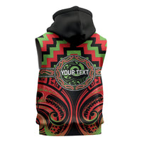 Aotearoa Ngati Maru Personalised Sleeveless Zip Hoodie Maori Iwi Poutama Puhoro Tattoo LT14 - Polynesian Pride
