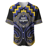 Aotearoa Ngati Raukawa Personalised Baseball Jersey Maori Iwi Poutama Puhoro Tattoo LT14 Blue - Polynesian Pride