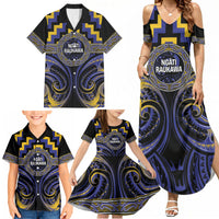 Aotearoa Ngati Raukawa Personalised Family Matching Summer Maxi Dress and Hawaiian Shirt Maori Iwi Poutama Puhoro Tattoo LT14 - Polynesian Pride