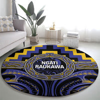 Aotearoa Ngati Raukawa Round Carpet Maori Iwi Poutama Puhoro Tattoo LT14 - Polynesian Pride