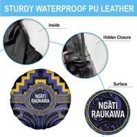 Aotearoa Ngati Raukawa Spare Tire Cover Maori Iwi Poutama Puhoro Tattoo LT14 - Polynesian Pride
