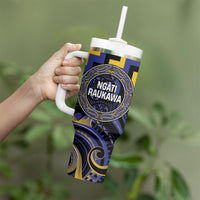 Aotearoa Ngati Raukawa Personalised Tumbler With Handle Maori Iwi Poutama Puhoro Tattoo LT14 - Polynesian Pride