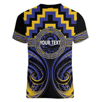 Aotearoa Ngati Raukawa Personalised Women V-Neck T-Shirt Maori Iwi Poutama Puhoro Tattoo LT14 - Polynesian Pride