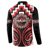 Aotearoa Ngati Toa Personalised Button Sweatshirt Maori Iwi Poutama Puhoro Tattoo LT14 - Polynesian Pride