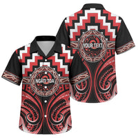 Aotearoa Ngati Toa Personalised Family Matching Summer Maxi Dress and Hawaiian Shirt Maori Iwi Poutama Puhoro Tattoo LT14 Son's Shirt Red - Polynesian Pride