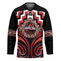 Aotearoa Ngati Toa Personalised Hockey Jersey Maori Iwi Poutama Puhoro Tattoo LT14 Unisex Red - Polynesian Pride