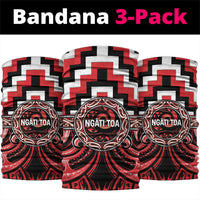 Aotearoa Ngati Toa Neck Gaiter Maori Iwi Poutama Puhoro Tattoo LT14 package One Size: 25*50cm Red - Polynesian Pride