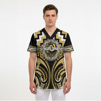 Aotearoa Ngati Tama Personalised Scrub Top Maori Iwi Poutama Puhoro Tattoo LT14 - Polynesian Pride