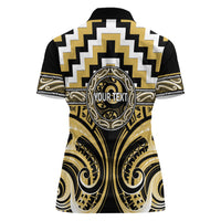 Aotearoa Ngati Tama Personalised Women Polo Shirt Maori Iwi Poutama Puhoro Tattoo LT14 - Polynesian Pride