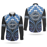 Aotearoa Ngaruahine Personalised Couples Matching Mermaid Dress and Long Sleeve Button Shirt Maori Iwi Poutama Puhoro Tattoo LT14 - Polynesian Pride