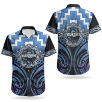 Aotearoa Ngaruahine Personalised Couples Matching Off Shoulder Short Dress and Hawaiian Shirt Maori Iwi Poutama Puhoro Tattoo LT14 - Polynesian Pride