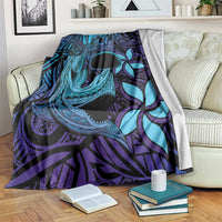 Nukuoro Atoll Blanket Polynesian Shark Tattoo Purple Gradient Vibes LT14 Purple - Polynesian Pride