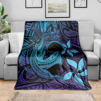 Nukuoro Atoll Blanket Polynesian Shark Tattoo Purple Gradient Vibes LT14 - Polynesian Pride