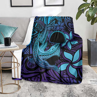 Nukuoro Atoll Blanket Polynesian Shark Tattoo Purple Gradient Vibes LT14 - Polynesian Pride